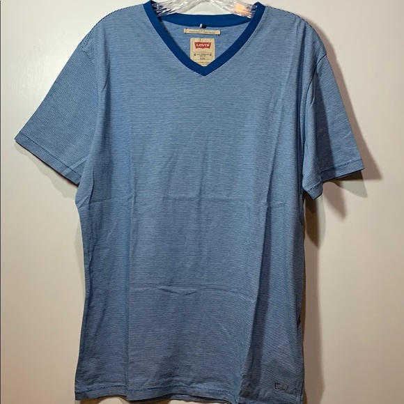 Levi's Other - Levi’s Men’s Slim Fit Blue Pin Stripe Vneck Shirt